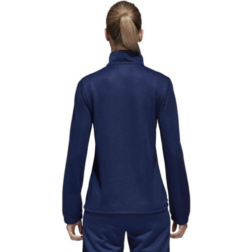 Womens adidas Core 18 1/4 zip Training Top – Dark Blue/White
