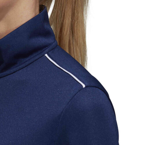 Womens adidas Core 18 1/4 zip Training Top – Dark Blue/White