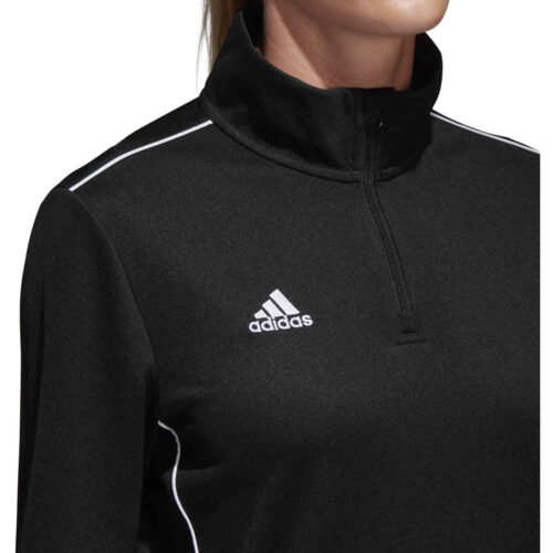 Womens adidas Core 18 1/4 zip Training Top – Black/White