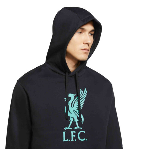 Nike Liverpool Pullover Hoodie – Black/Hyper Turq