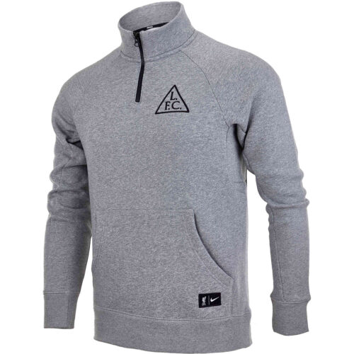 Nike Liverpool Everett Mock 1/2 zip Sweatshirt – Dk Grey Heather