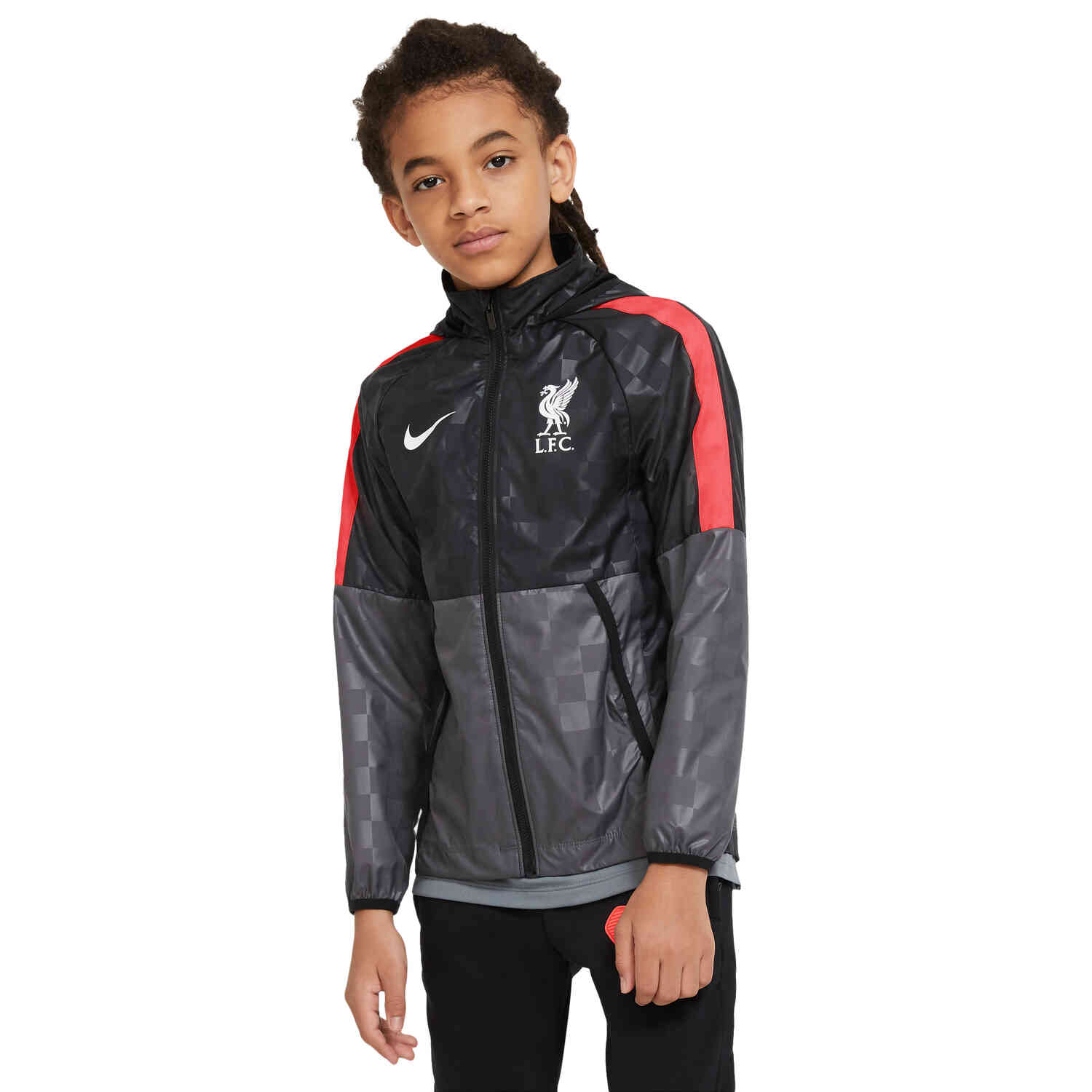 Kids Nike Liverpool AWF LTE Jacket - Dark Grey/Black/Laser Crimson ...