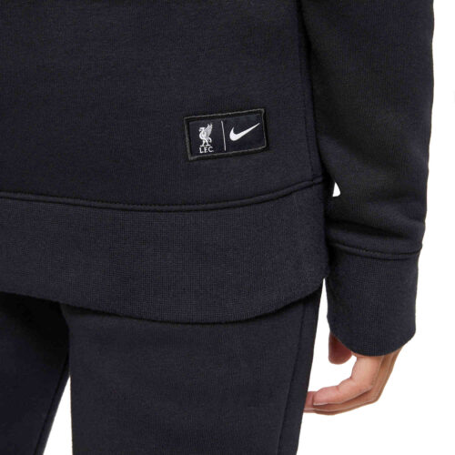 Kids Nike Liverpool Pullover Fleece Hoodie – Black/Black