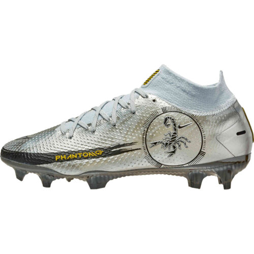 Nike Phantom GT DF Elite FG – Pure Platinum & Metallic Silver with Black