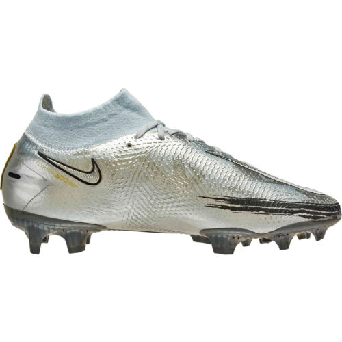 Nike Phantom GT DF Elite FG – Pure Platinum & Metallic Silver with Black