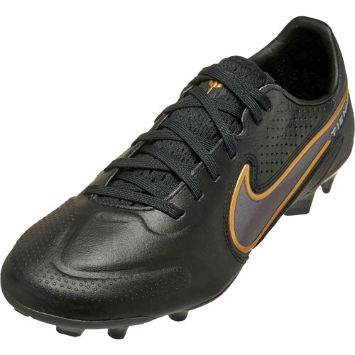 Nike Tiempo Legend 9 Pro FG – Black & Metallic Dark Grey with Metallic Gold