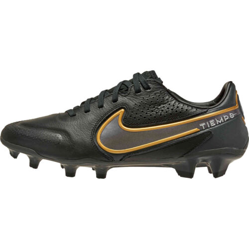 Nike Tiempo Legend 9 Pro FG – Black & Metallic Dark Grey with Metallic Gold