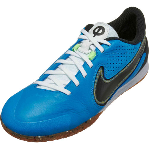 Nike React Tiempo Legend 9 Pro IC – Light Photo Blue & Black with Lime Glow