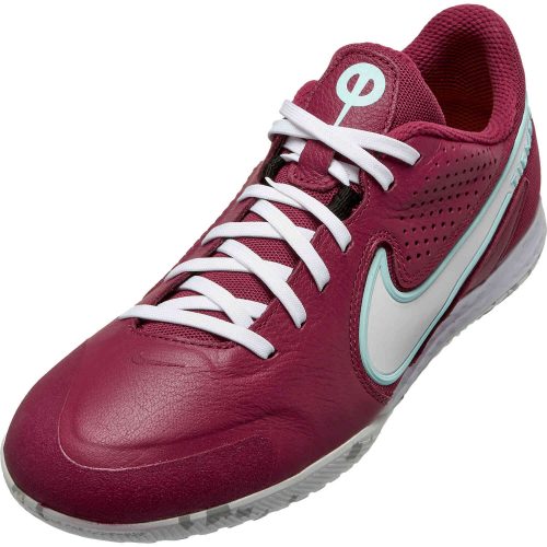 Nike Tiempo Legend 9 Pro IC – Rosewood & White with Glacier Blue with Pink Foam