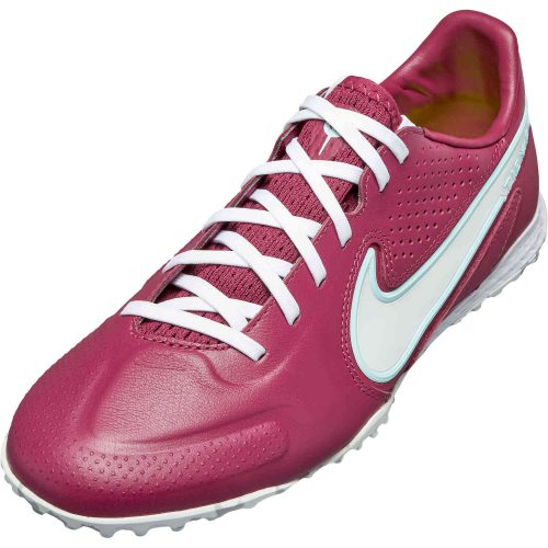 Nike Tiempo Legend 9 Pro TF – Rosewood & White with Glacier Blue with Pink Foam
