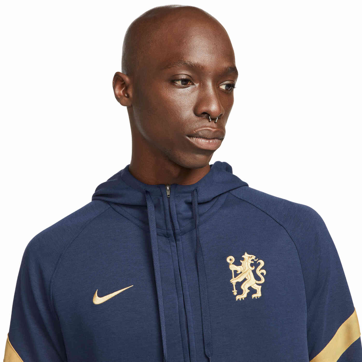 Nike Chelsea Half-zip Travel Hoodie - Blackened Blue/Jersey Gold ...