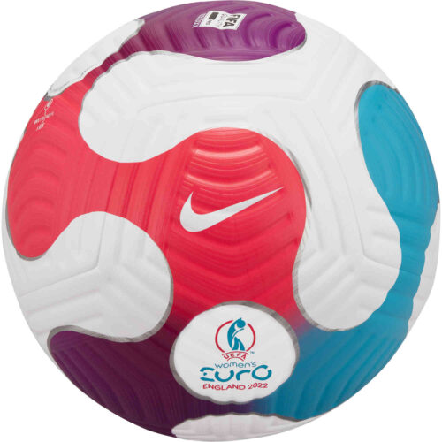 Nike UEFA Womens Euro 2021 Flight Official Match Soccer Ball – White & Racer Pink with Blue with White