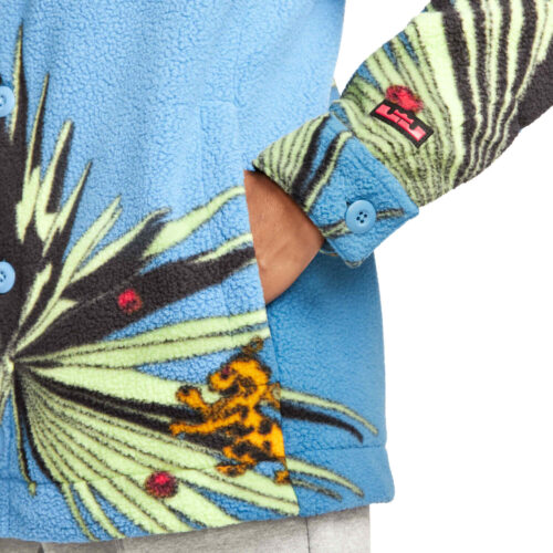 Nike x LBJ Tropical Sherpa Button-up Jacket – Dutch Blue