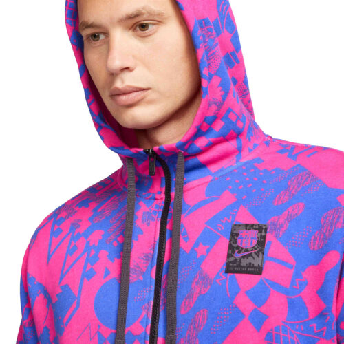 Nike Barcelona Full-zip Lifestyle Hoodie – Fireberry/Hyper Royal/Hyper Royal