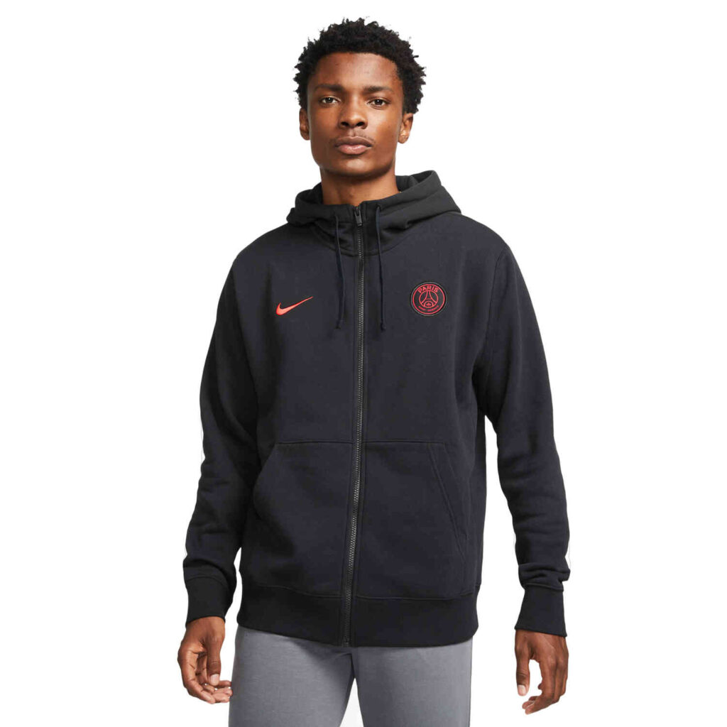 Nike PSG Full-zip Hoodie - Black/Siren Red - SoccerPro