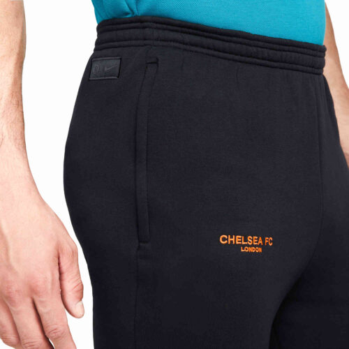 Nike Chelsea Fleece Pants - Black/Hyper Crimson - SoccerPro