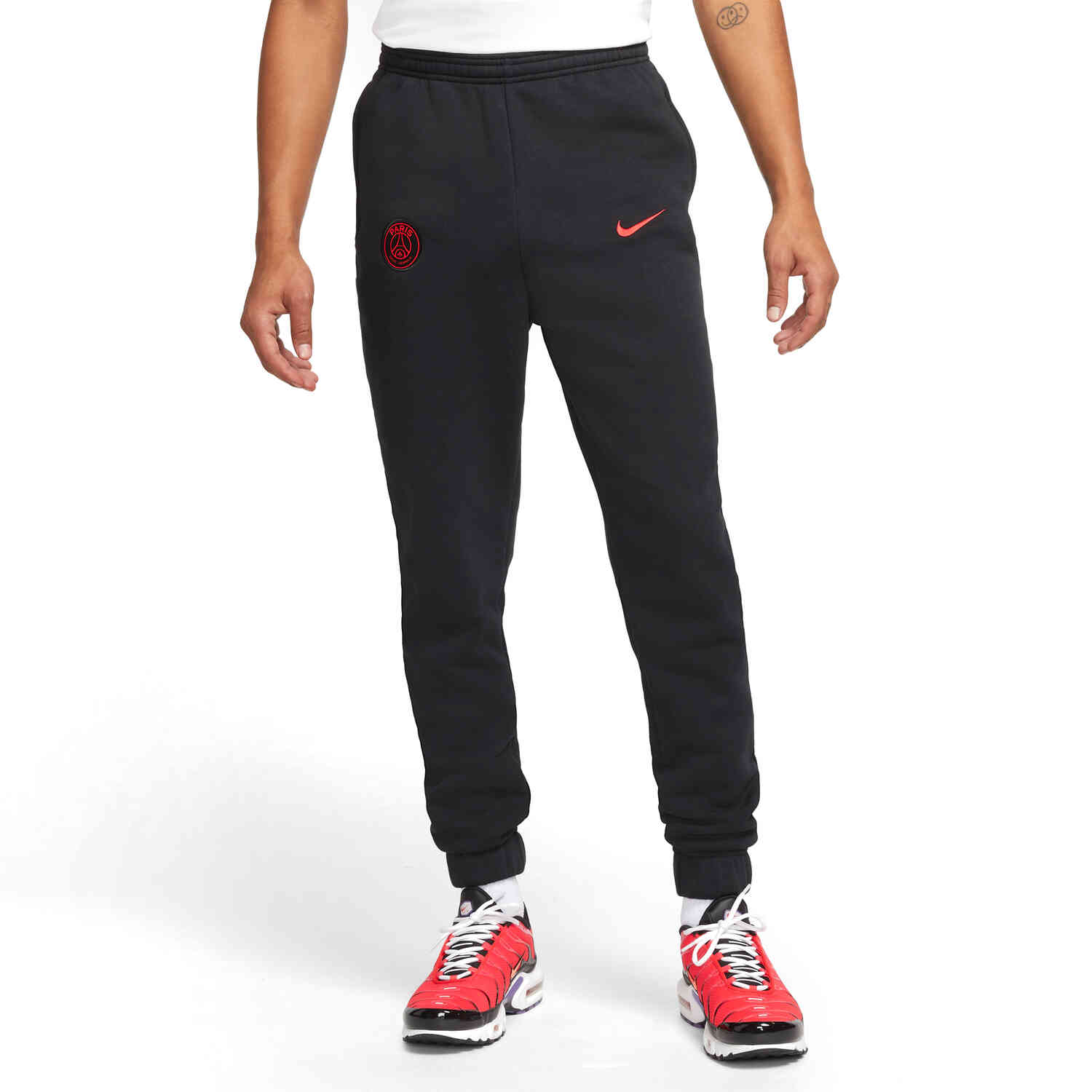Nike PSG Fleece Pants - Black/Siren Red - SoccerPro