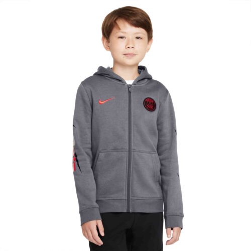 Kids Nike PSG Full-zip Hoodie – Dark Grey/Siren Red
