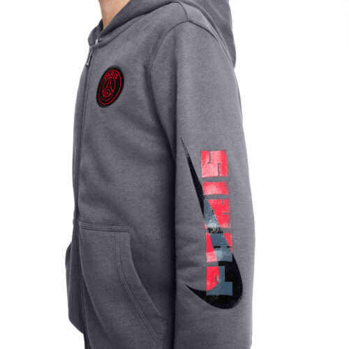 Kids Nike PSG Full-zip Hoodie – Dark Grey/Siren Red