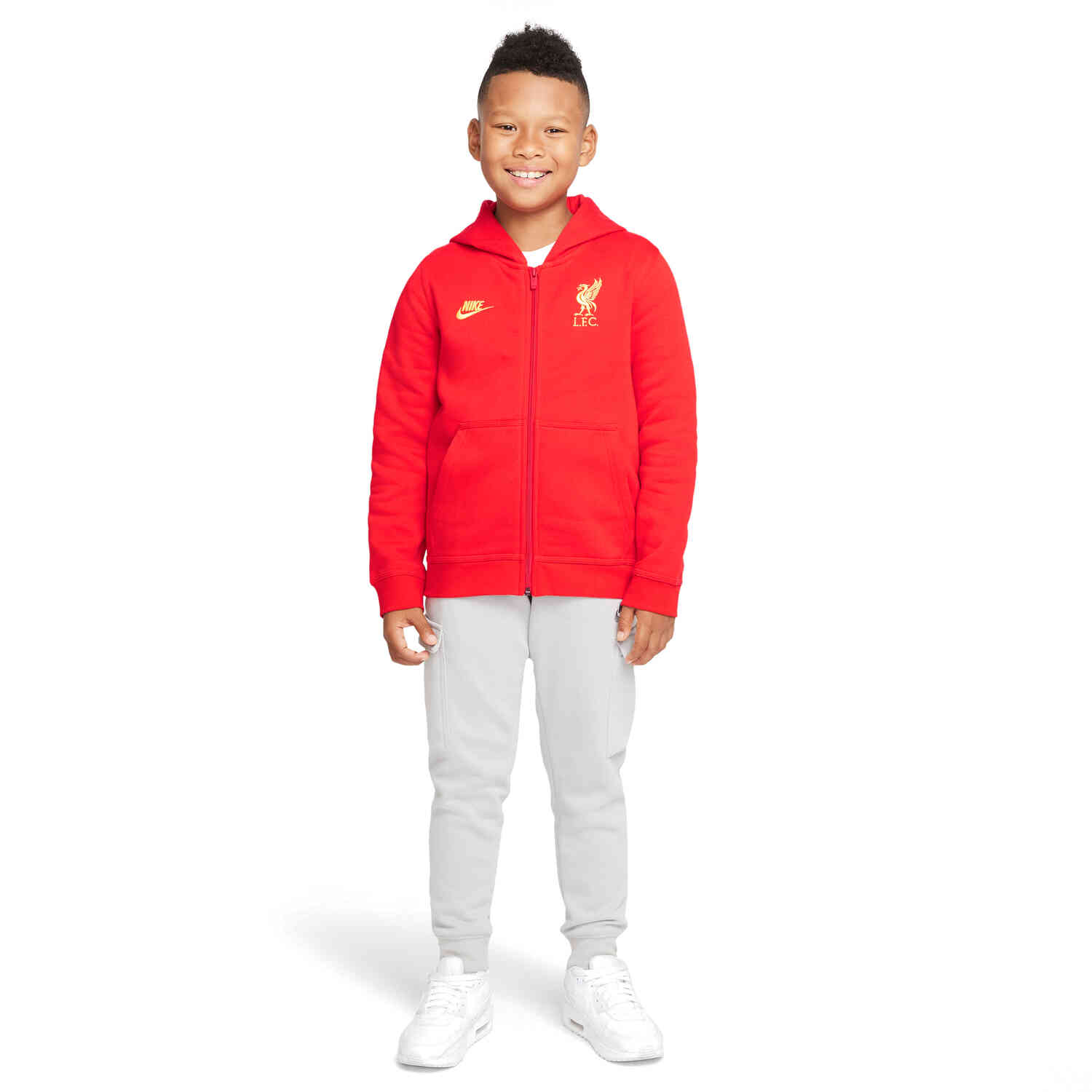 Kids Nike Liverpool Full zip Hoodie Rush Red Chrome Yellow