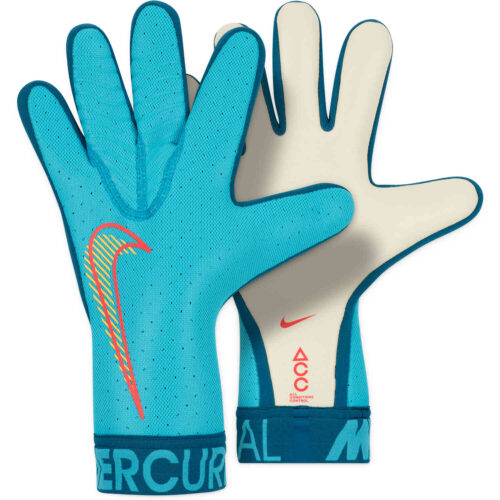 Nike Mercurial Touch Elite Goalkeeper Gloves – Chlorine Blue & Marina with Siren Red