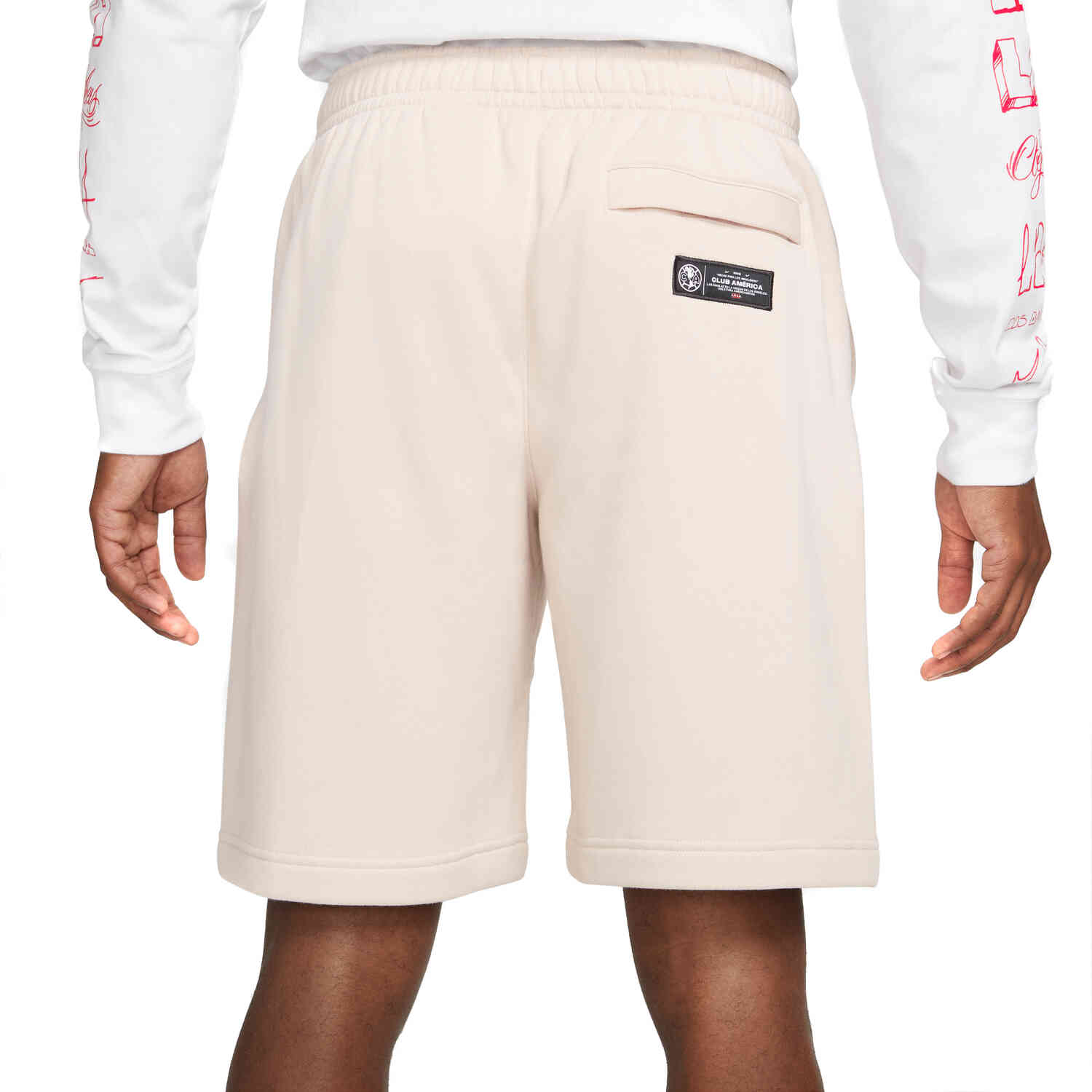 Nike Club America LA Fleece Shorts Desert Sand White SoccerPro