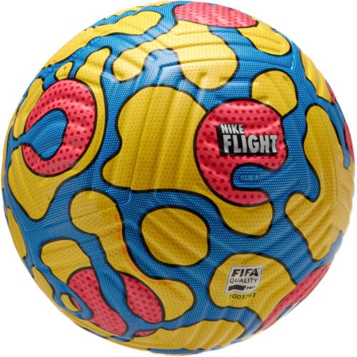 Nike Premier League Flight Official Match Soccer Ball – Yellow & Blue with Laser Crimson