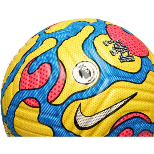 Nike Premier League Flight Official Match Soccer Ball – Yellow & Blue with Laser Crimson