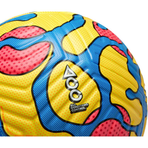 Nike Premier League Flight Official Match Soccer Ball – Yellow & Blue with Laser Crimson