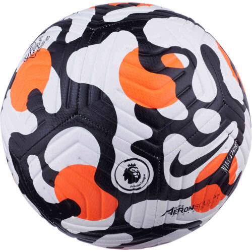 Nike Premier League Strike Soccer Ball – White & Hyper Crimson with Black