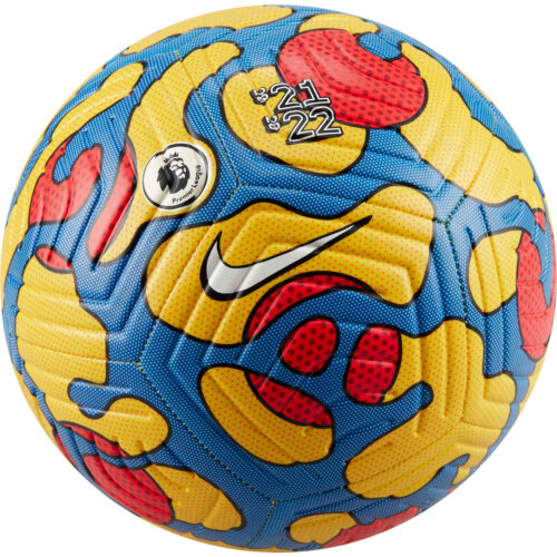 Nike Premier League Strike Soccer Ball – Yellow & Blue with Laser Crimson