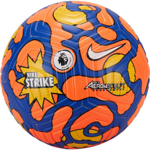 Nike Premier League Strike Soccer Ball – Hyper Crimson & Racer Blue with Yellow