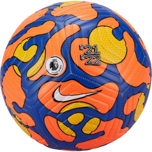 Nike Premier League Strike Soccer Ball – Hyper Crimson & Racer Blue with Yellow