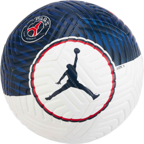 Jordan PSG Strike Soccer Ball – White & University Red with Midnight Navy