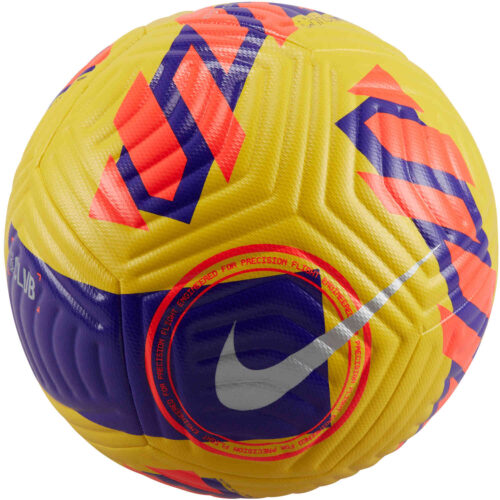 Nike Club Match Soccer Ball – Yellow & Purple with Bright Crimson