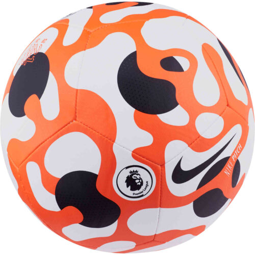 Nike Premier League Pitch Soccer Ball – White & Hyper Crimson with Black with Black