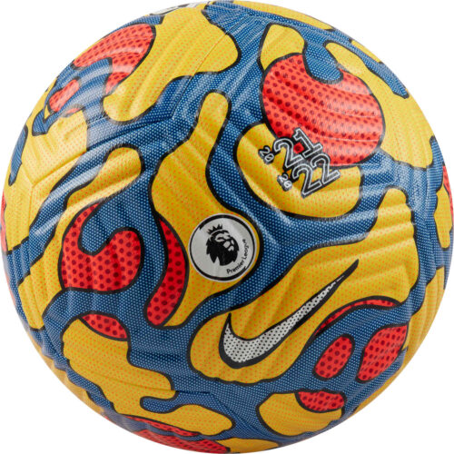 Nike Premier League Club Match Soccer Ball – Yellow & Blue with Laser Crimson