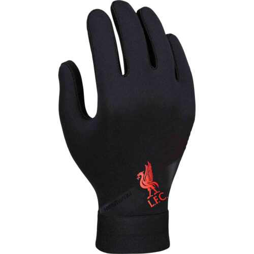 Kids Nike Liverpool Hyperwarm Fieldplayer Gloves – Black/Bright Crimson