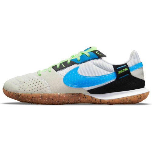 Nike Streetgato IC – White & Light Photo Blue with Black with Lime Glow