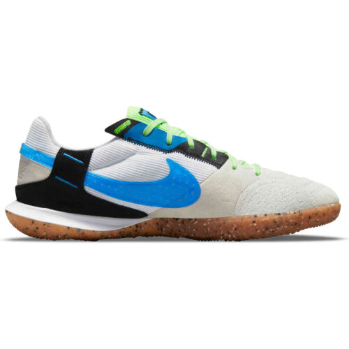 Nike Streetgato IC – White & Light Photo Blue with Black with Lime Glow
