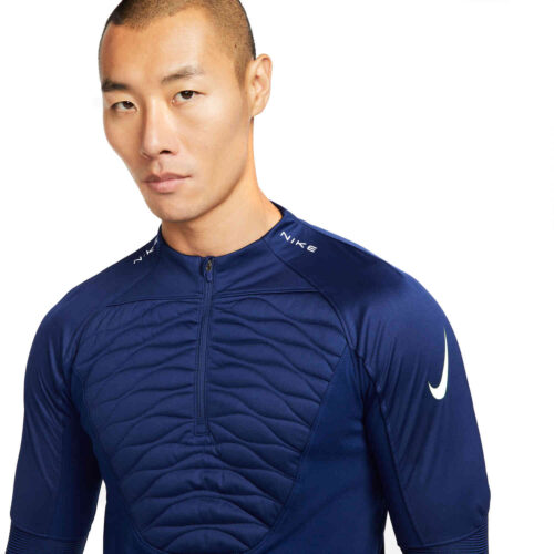 Nike Winter Warrior Strike Drill Top – Blue Void/Volt
