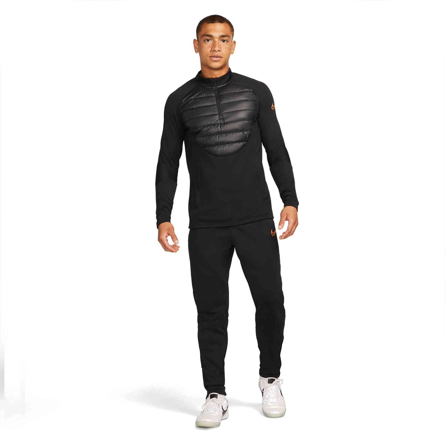 Winter Warrior Terma-Fit Drill Top - Black/Total Orange - SoccerPro