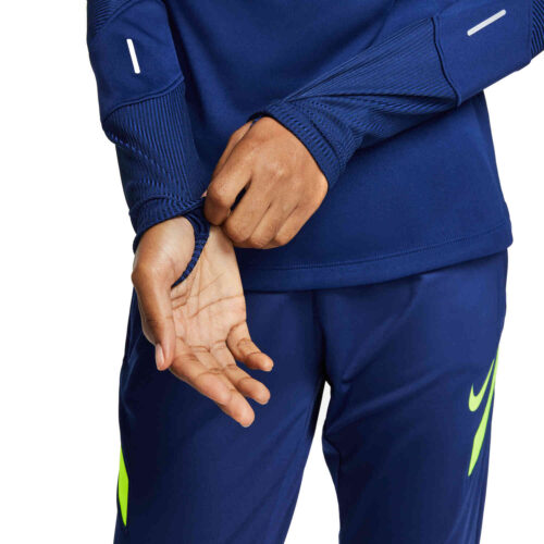 Womens Nike Winter Warrior Strike Padded Drill Top – Blue Void/Deep Royal Blue/Volt