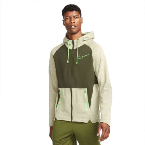 Nike Therma-FIT Full-zip Fleece Hoodie – Rough Green/Heather