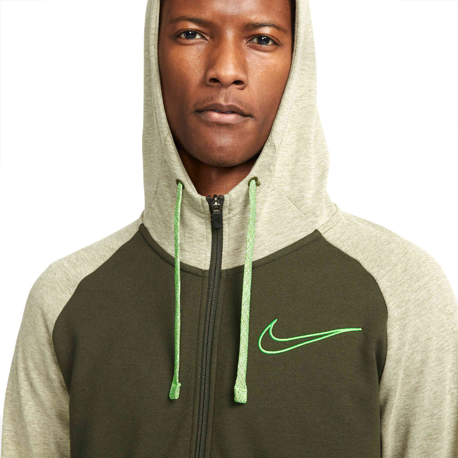 Nike Therma-FIT Full-zip Fleece Hoodie - Rough Green/Heather - SoccerPro