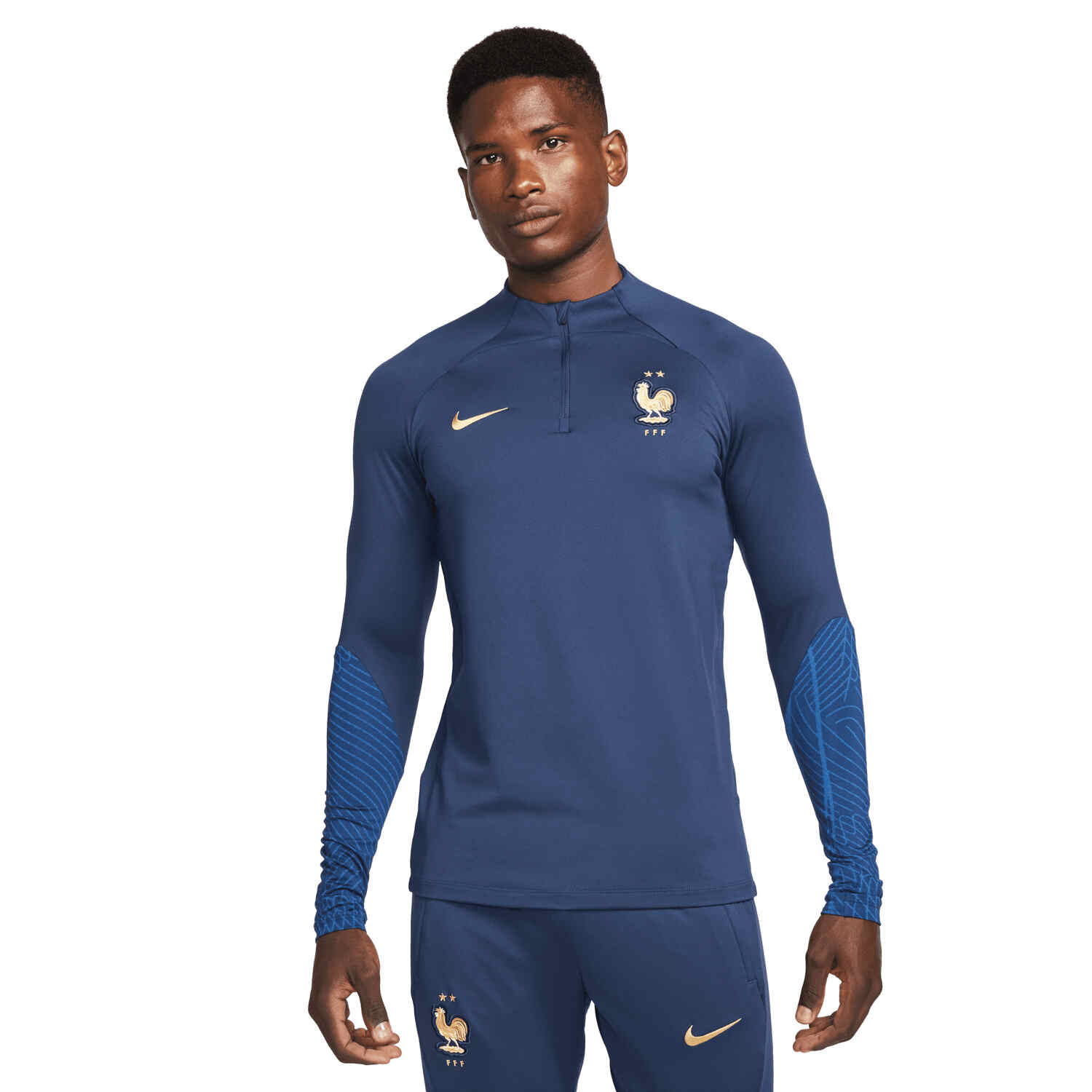 Nike France Strike Drill Top - Midnight Navy/Game Royal/Jersey Gold ...