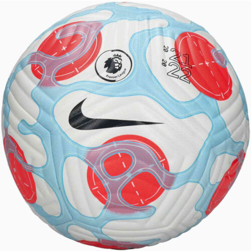 Nike Premier League Club Soccer Ball – White & Baltic Blue with Laser Crimson with Black