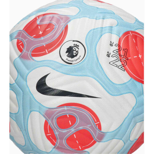 Nike Premier League Club Soccer Ball – White & Baltic Blue with Laser Crimson with Black