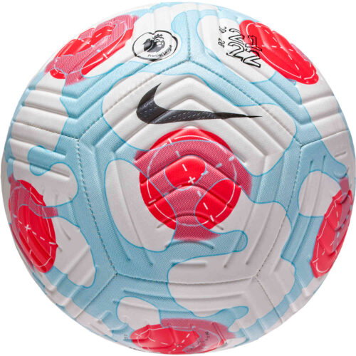 Nike Premier League Strike Soccer Ball – White & Baltic Blue with Laser Crimson with Black