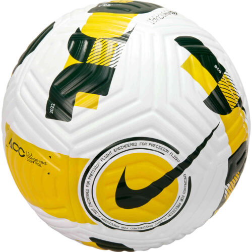 Nike Brazil Flight Official Match Soccer Ball – White & Tour Yellow with Pro Green